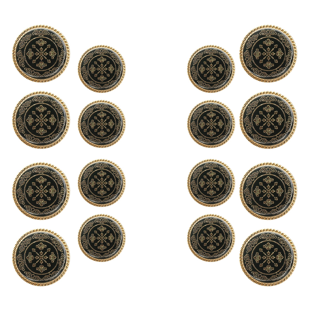 Ornate Metal Buttons with Floral Motif