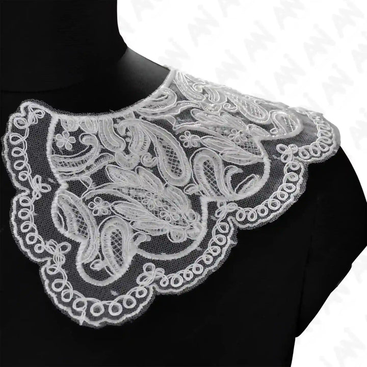 Elegant floral neck collar applique with detailed embroidery, perfect for dresses, blouses, kurtis and bridal wear