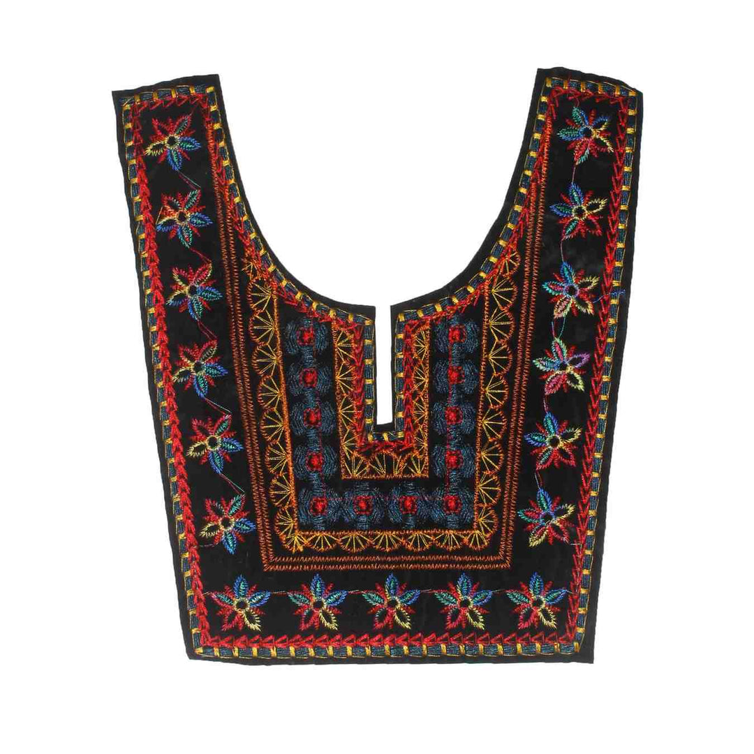 Elegant multicolor ethnic embroidered neckline by Ani Accessories featuring vibrant threads, fine detailing and premium craftsmanship