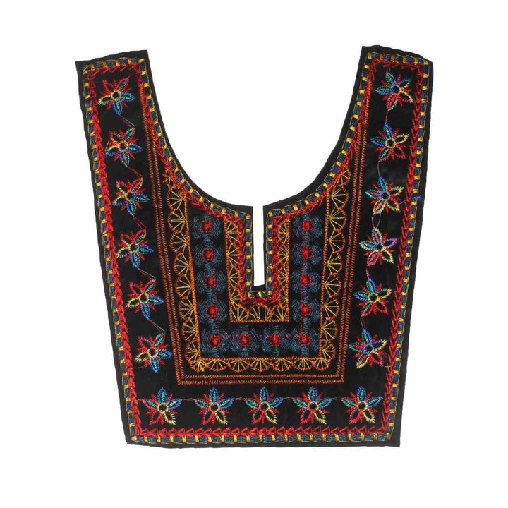 Elegant multicolor ethnic embroidered neckline by Ani Accessories featuring vibrant threads, fine detailing and premium craftsmanship