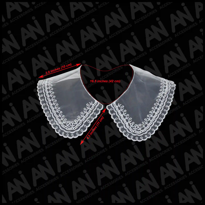 Elegant net neck collar with floral border by Ani Accessories, ideal for stitching on blouses and dresses.