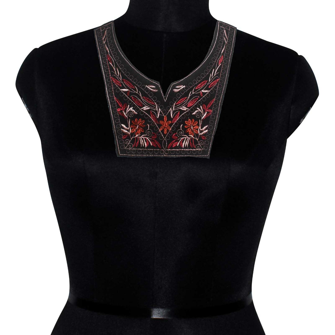 Elegant royal grid style neckline patch with fine embroidery, perfect for kurti, gown, and suits