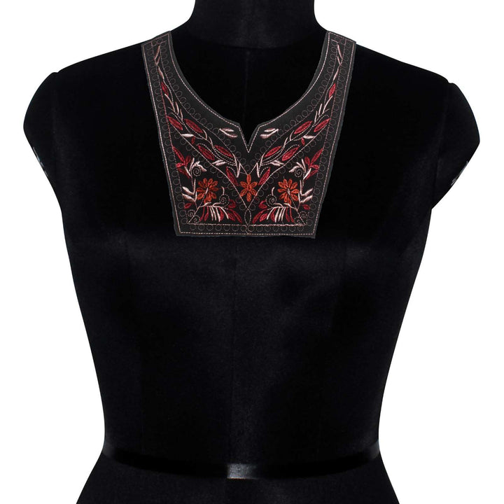 Elegant royal grid style neckline patch with fine embroidery, perfect for kurti, gown, and suits