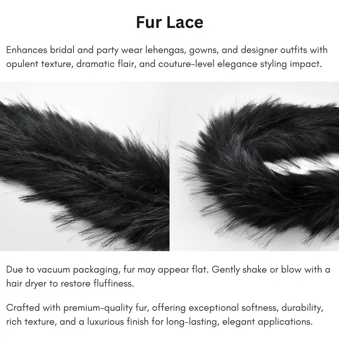 Dark Black Fur Lace