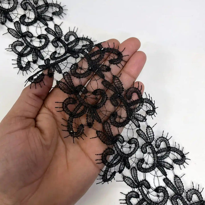Decorated Floral Design Lace | Width 9.1cm (3.6 inches) 91mm