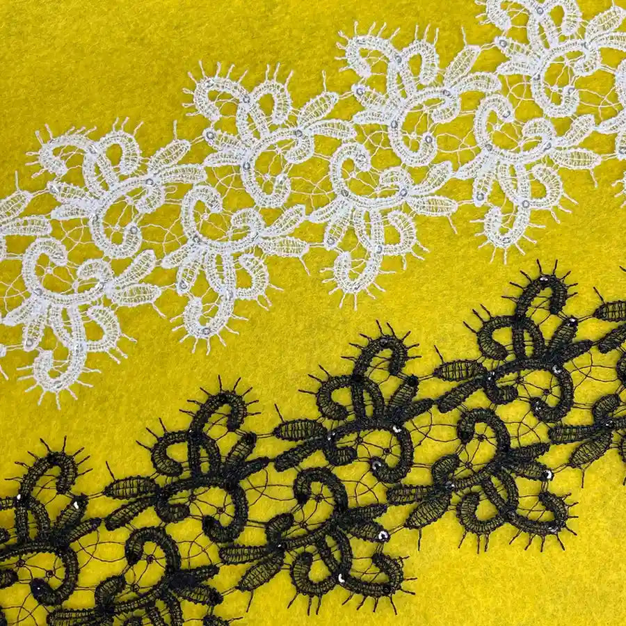 Decorated Floral Design Lace | Width 9.1cm (3.6 inches) 91mm