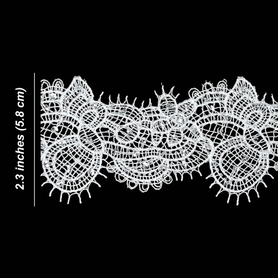 Elegant White Floral Pattern Lace | Width 5.8cm (2.3 inches) 58mm