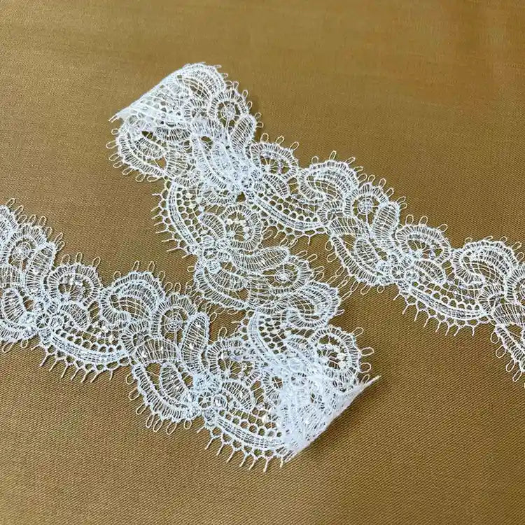 Timeless Decorative Floral Border White Lace | Width 5.5cm (2.2 inches) 55mm