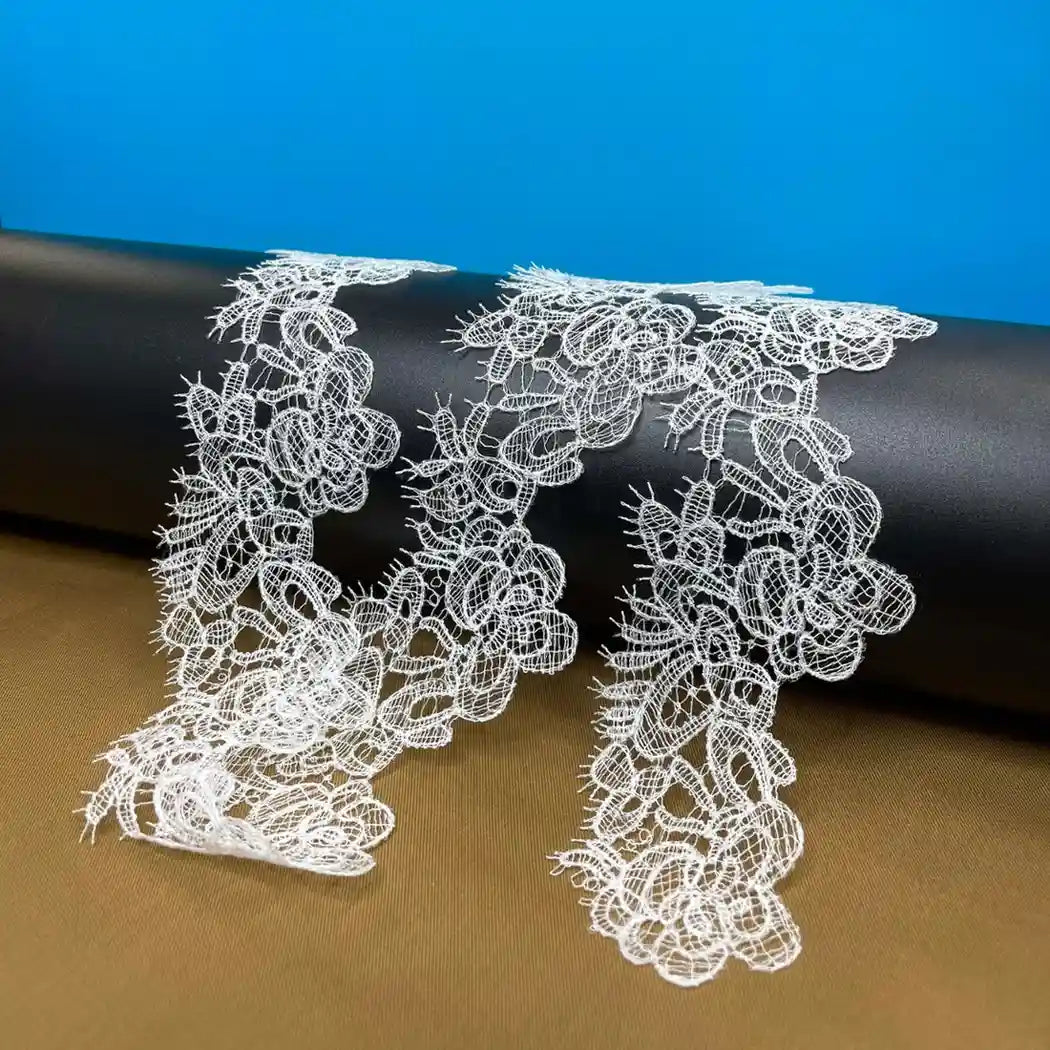 Classic Bloom Loop Work Decorative Edge Lace | Width 8.1cm (3.2 inches) 81mm