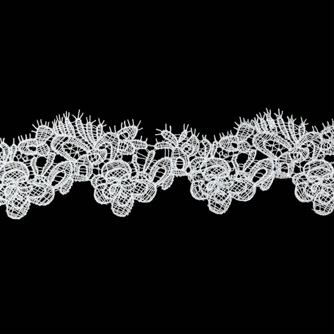 Classic Bloom Loop Work Decorative Edge Lace | Width 8.1cm (3.2 inches) 81mm
