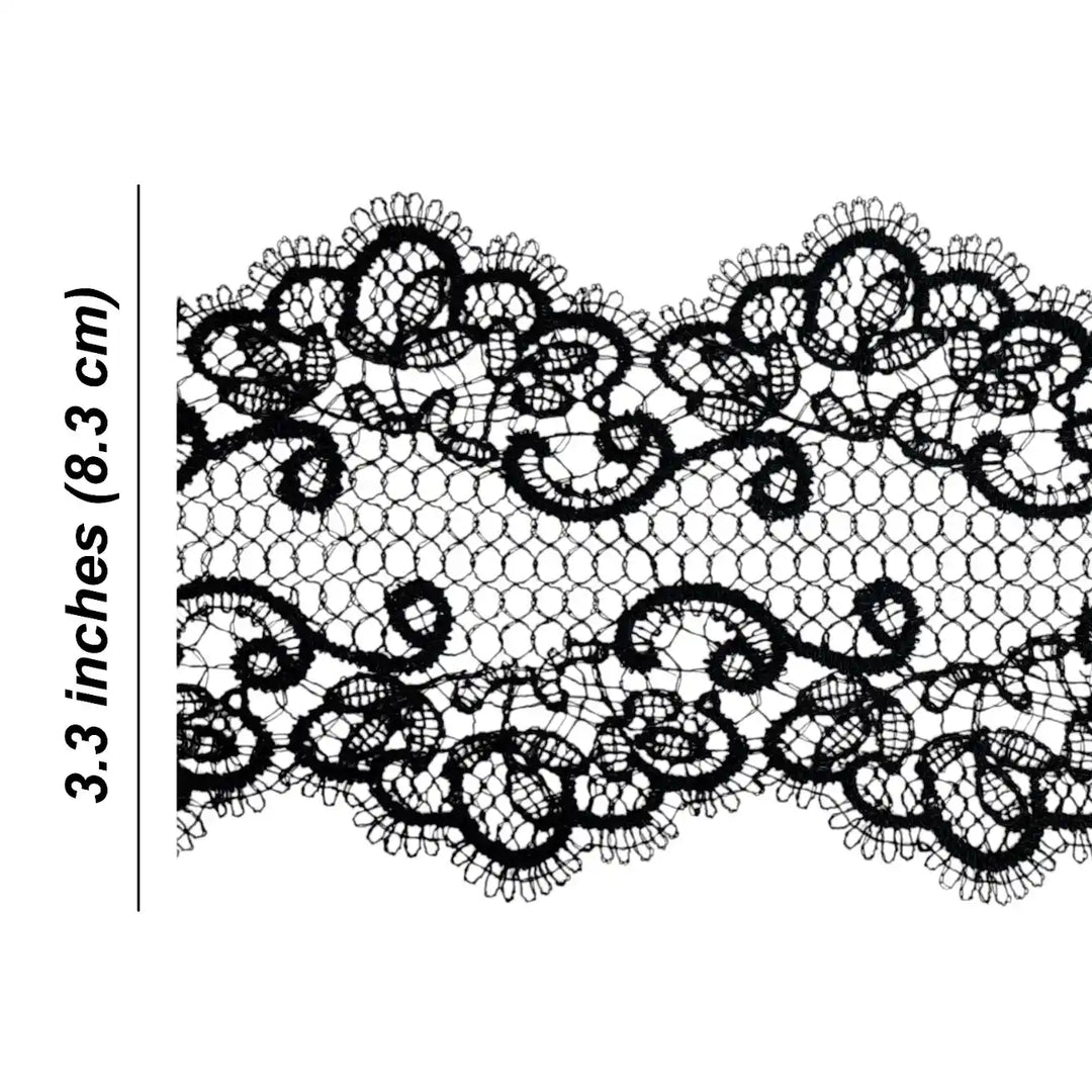 Seraphine Ornate Scroll Lace | Width 8.3cm (3.3 inches) 83mm