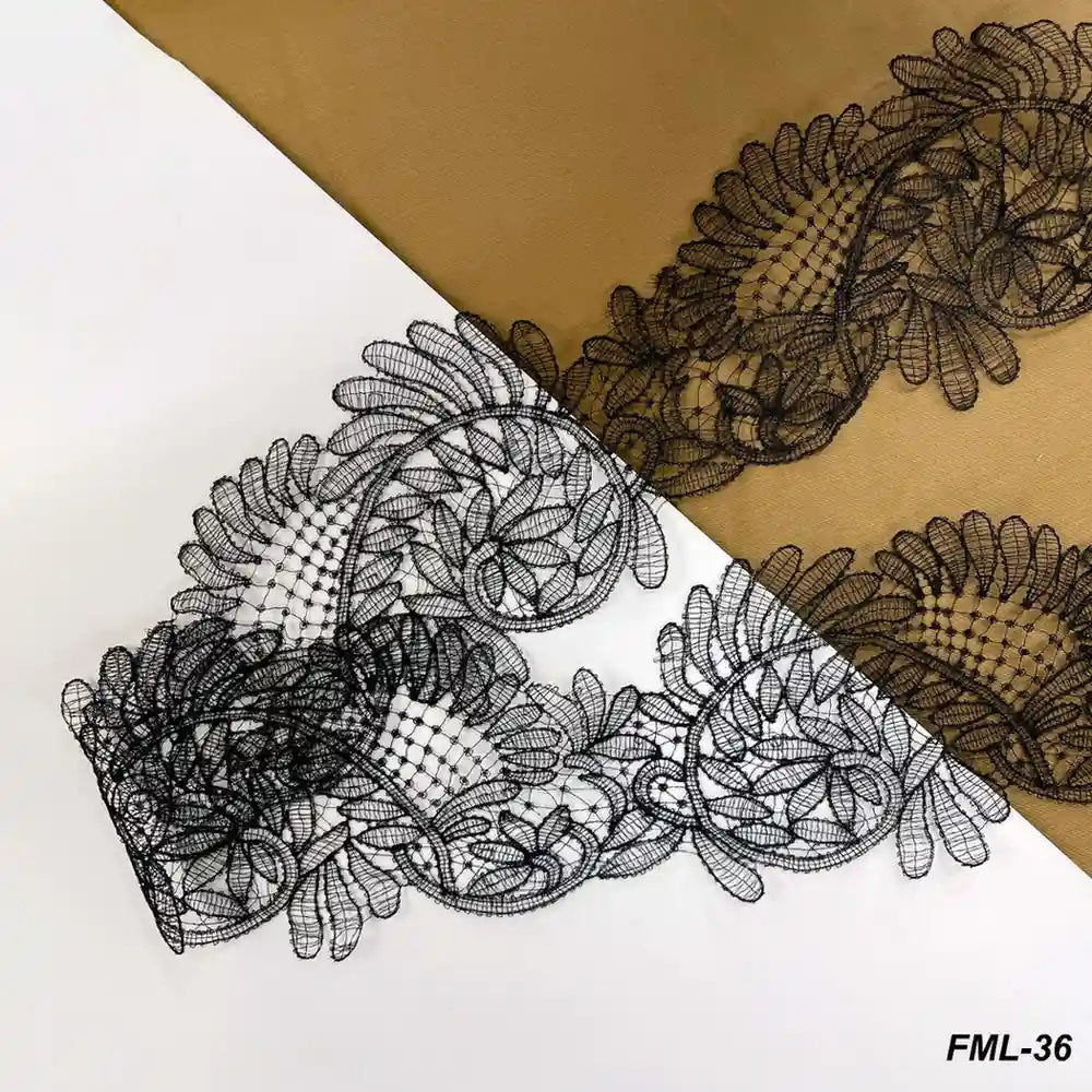 Decorative Leaf Pattern Lace Trim | Width 13.9cm (5.5 inches) 139mm