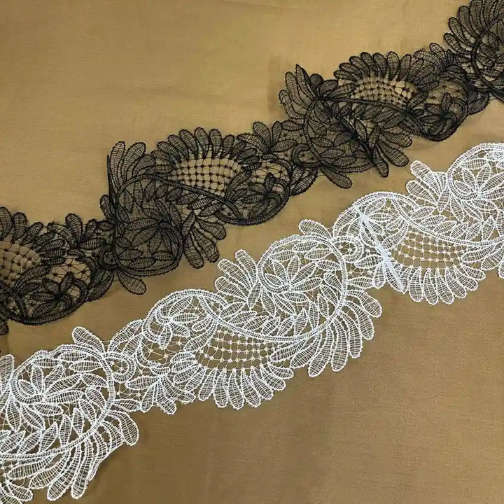 Decorative Leaf Pattern Lace Trim | Width 13.9cm (5.5 inches) 139mm