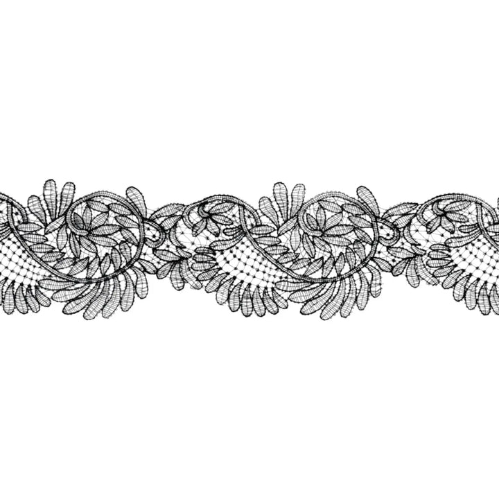 Decorative Leaf Pattern Lace Trim | Width 13.9cm (5.5 inches) 139mm