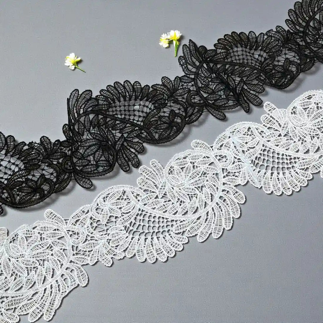 Decorative Leaf Pattern Lace Trim | Width 13.9cm (5.5 inches) 139mm
