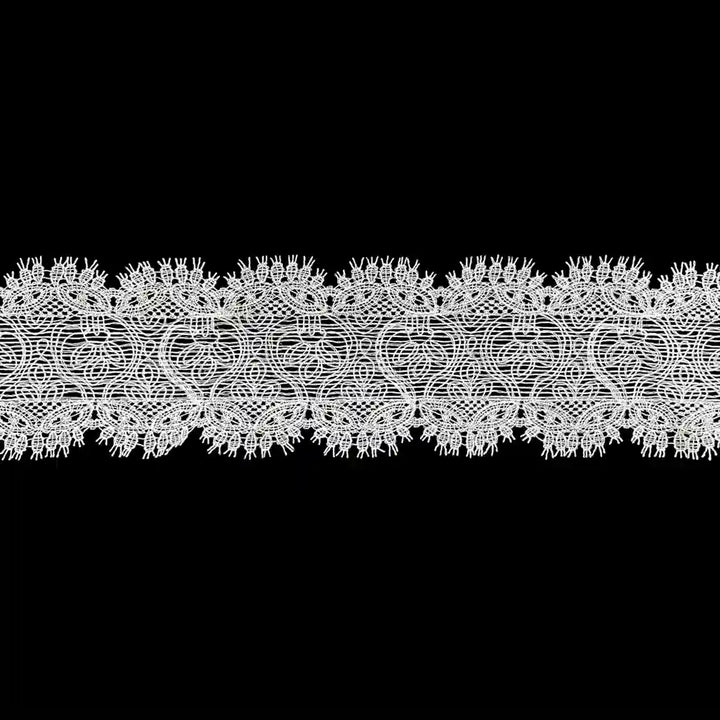 Floral Design White Lace Border | Width 10.6cm (4.2 inches) 106mm