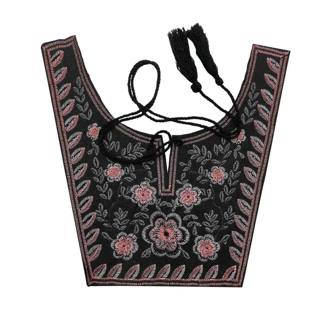 Floral and leafy style ethnic neckline with detailed embroidery and graceful curves for ethnic wear Ani Accessories