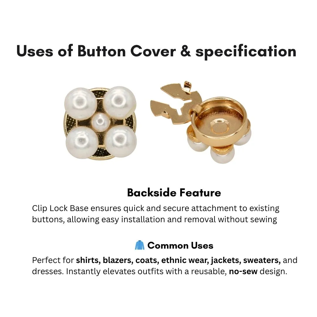 Peral Style Flower Cover Button