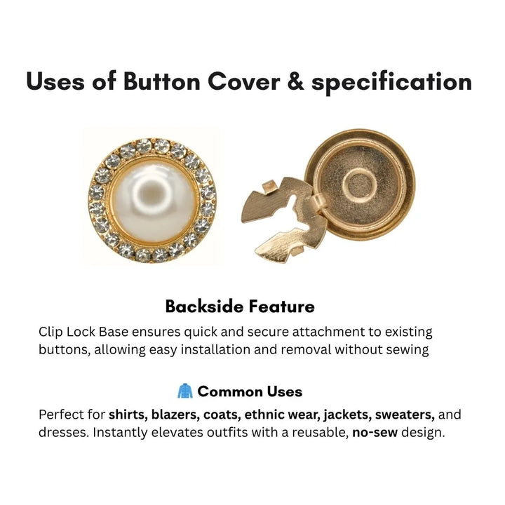 Pearl Cabochon Style Button Cover