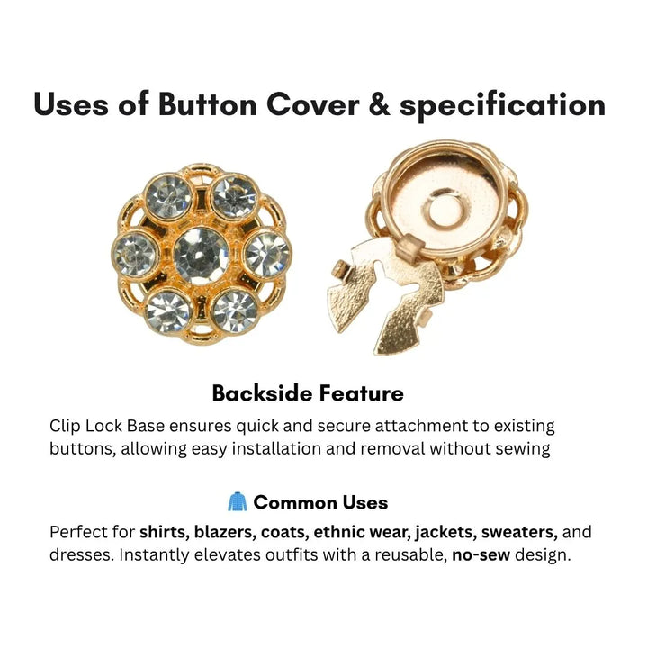 Elegant Rhinestone Cover Buttons