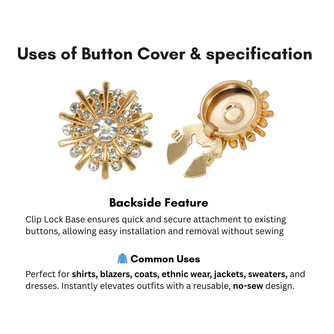 Luxury Rhinestone Button Cover