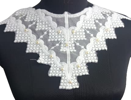 Front view of ZigZag border neckline by Ani Accessories on women’s dress and kurti, showing intricate pattern and premium finish.