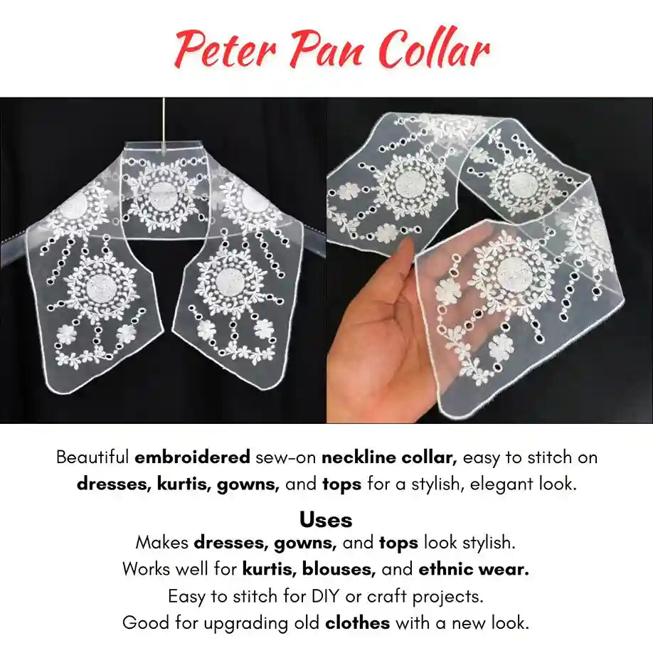 Detachable Embroidered Collar for Kids