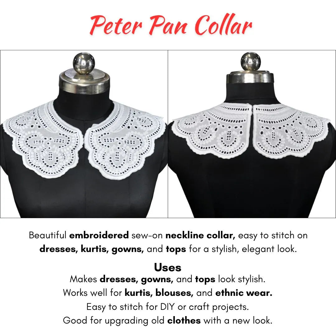 Floral Guipure Peter pan Collar