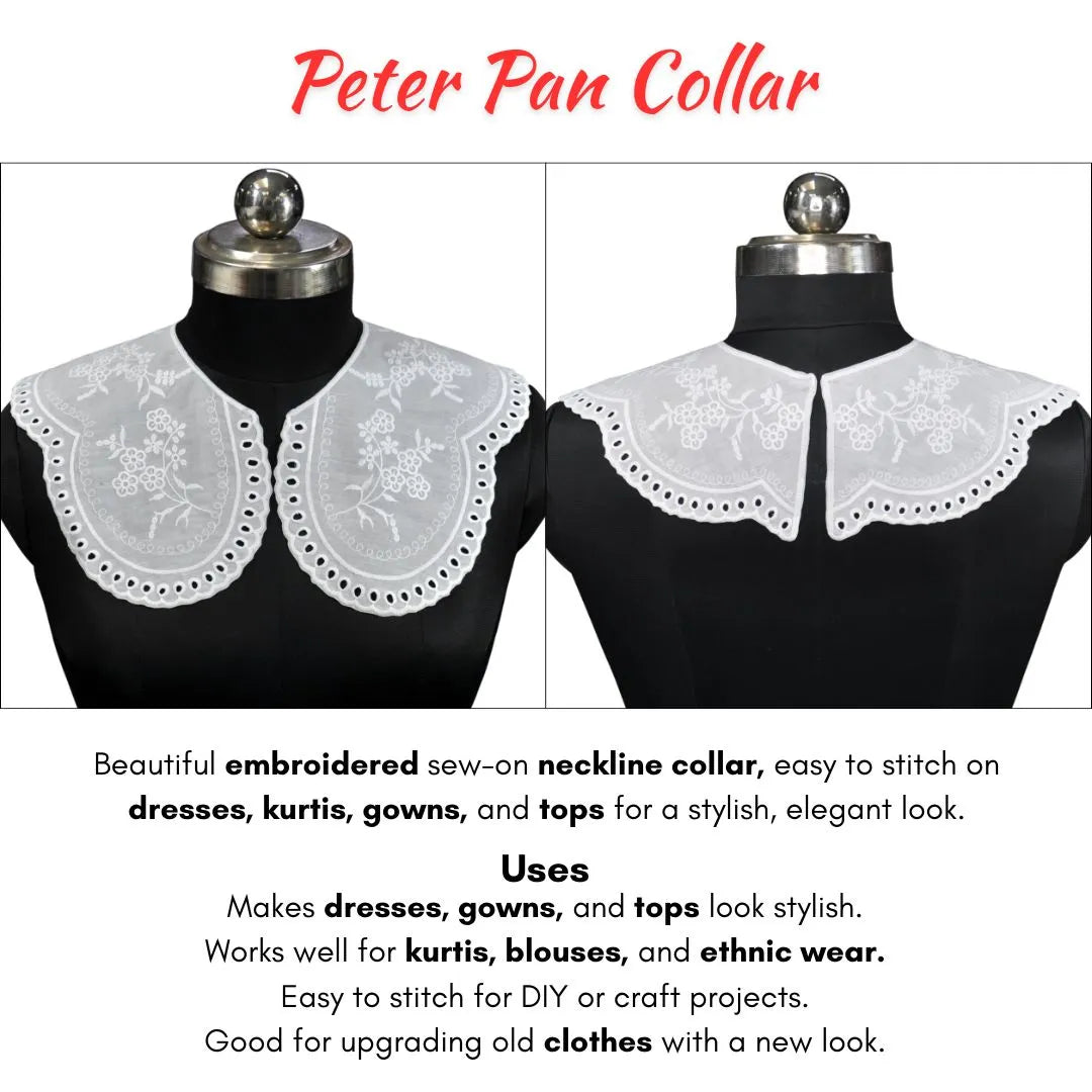 Embroidered Peter Pan Collar Applique