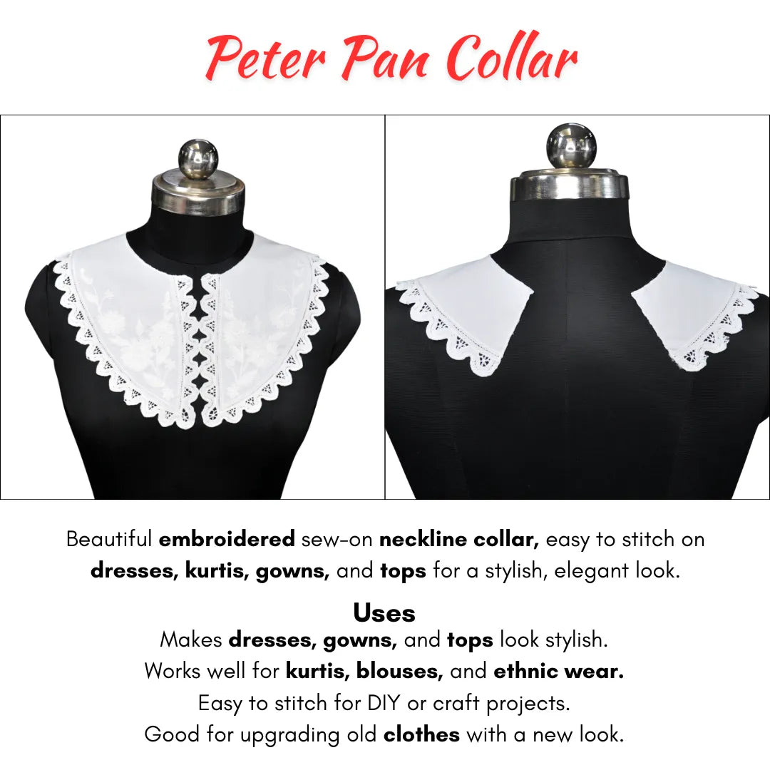 Cutwork Embroidery Peter Pan Collar