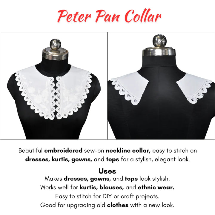 Cutwork Embroidery Peter Pan Collar