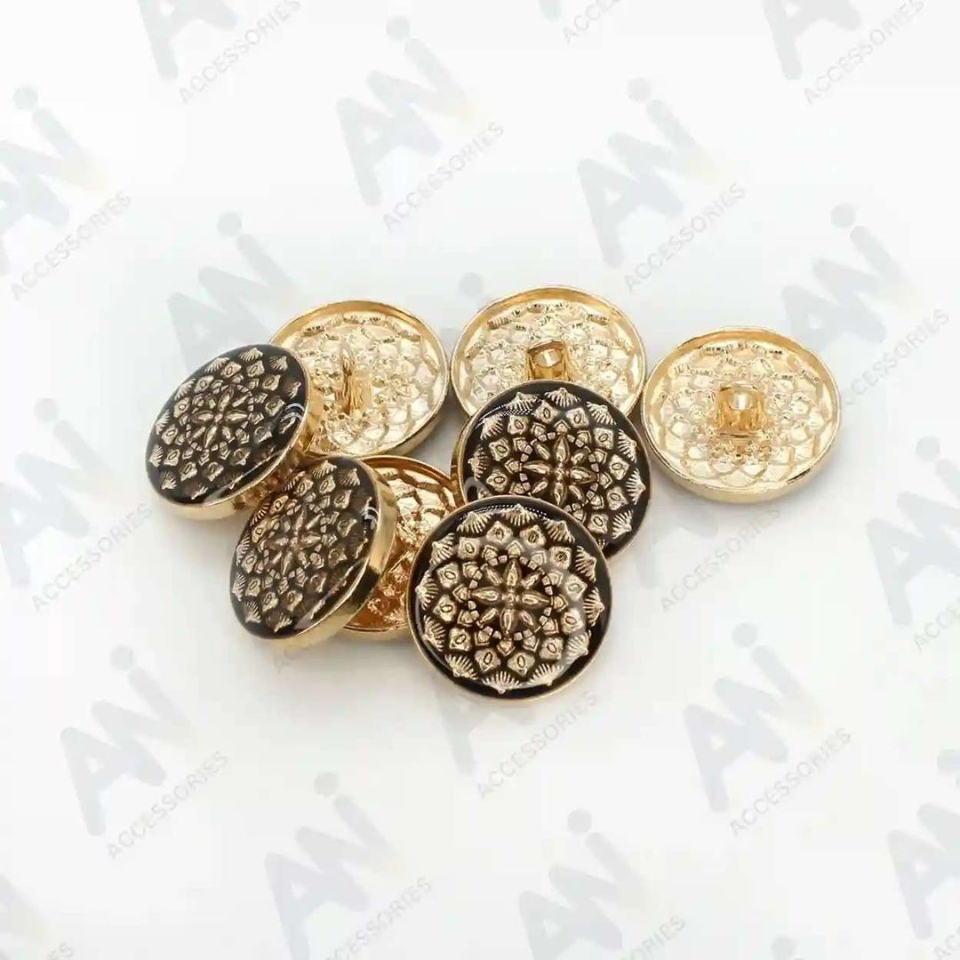 Black and Gold Intricate Floral Buttons | 18mm(28L) & 21mm(34L)