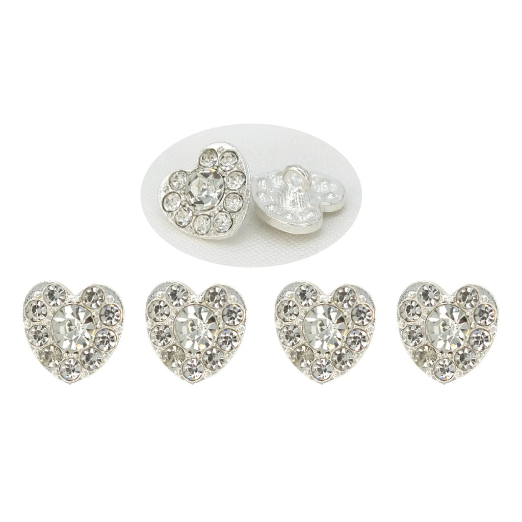 Heart Shape Dome Rhinestone Buttons | 15mm(24L)