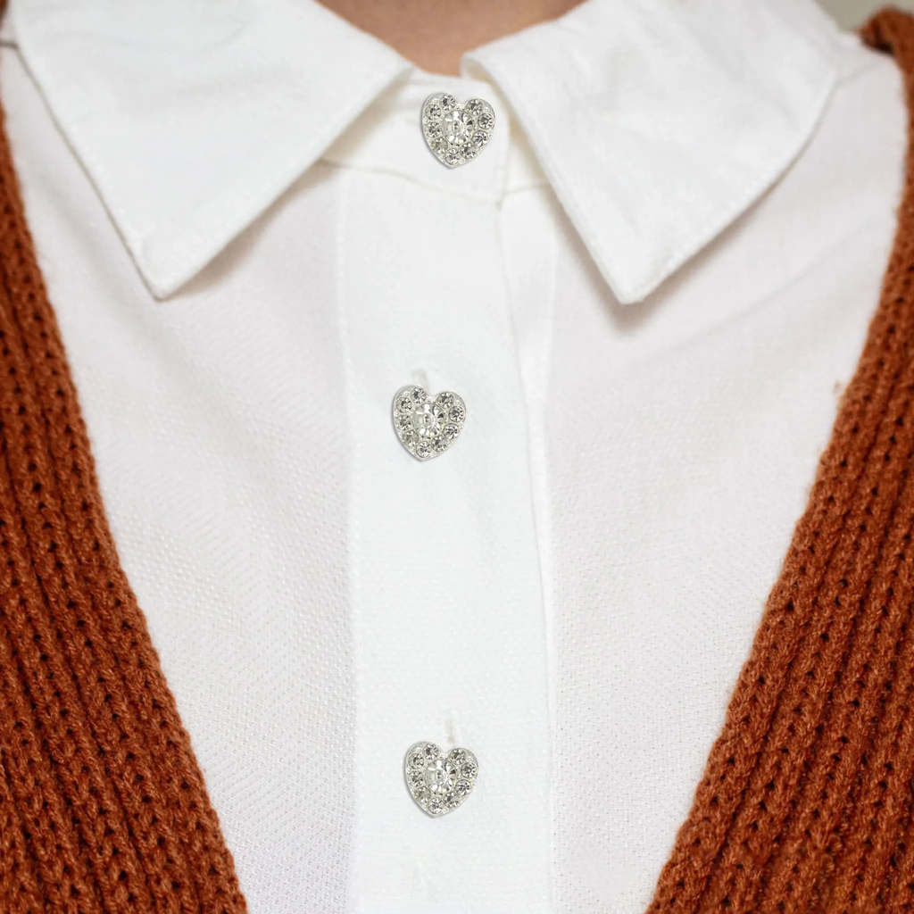 Heart Shape Dome Rhinestone Buttons | 15mm(24L)