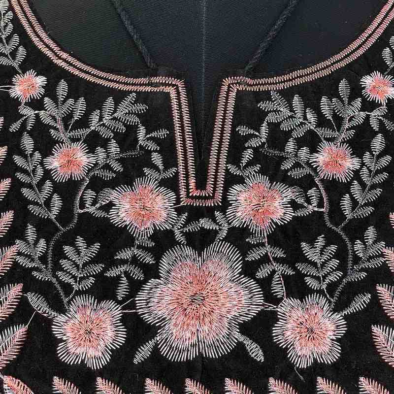 Close up shoot of Handcrafted floral and leafy style ethnic neckline adding natural charm to garments Ani Accessories