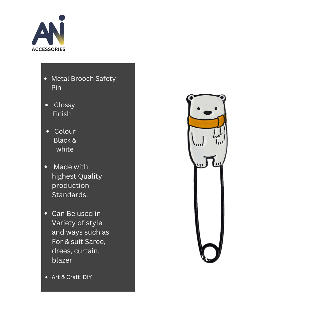 Lovely Polar Bear Safety Pin