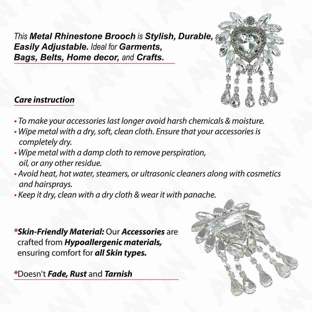 Diamond Silver Luxury Style Brooch