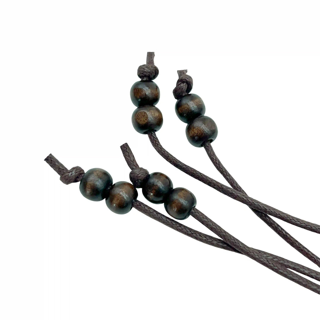 Brown Scarf Wooden Bead Macramé Belt