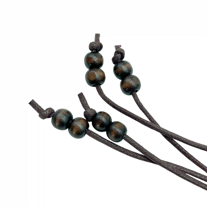 Brown Scarf Wooden Bead Macramé Belt