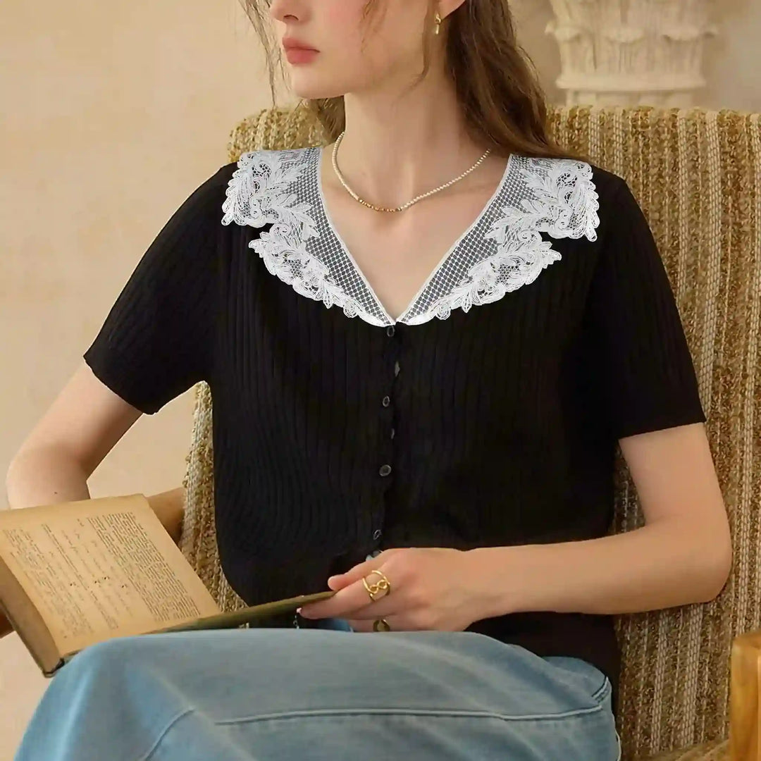 Floral Scalloped Peter Pan Collar