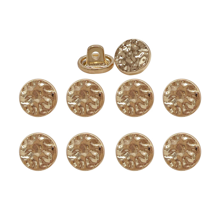 Gold-Tone Metal Button with Textured Finish