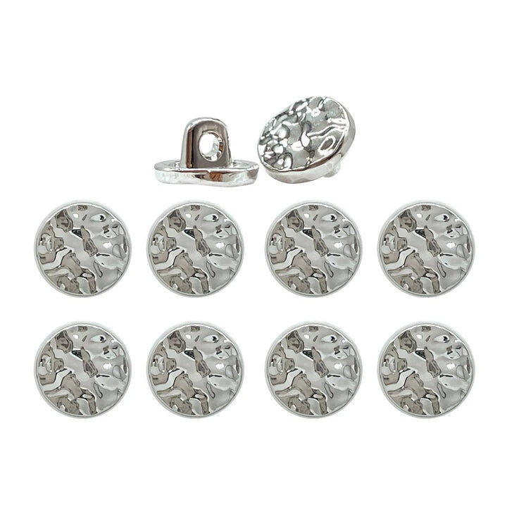 Hammered Tone Metal Button with Textured Finish | 10mm(16L)