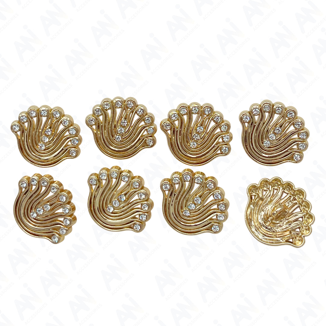 Decorative Fan-Shaped Metal Buttons