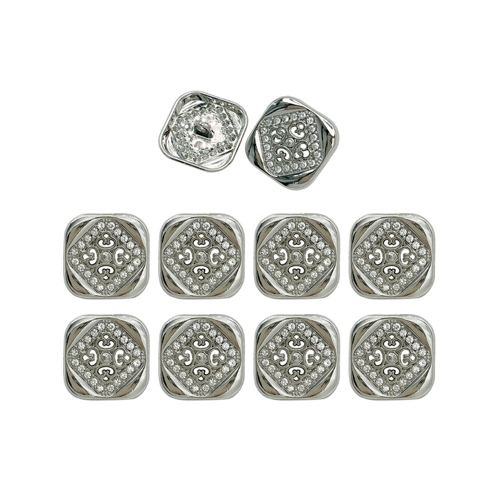 Square Crystal Metal Buttons