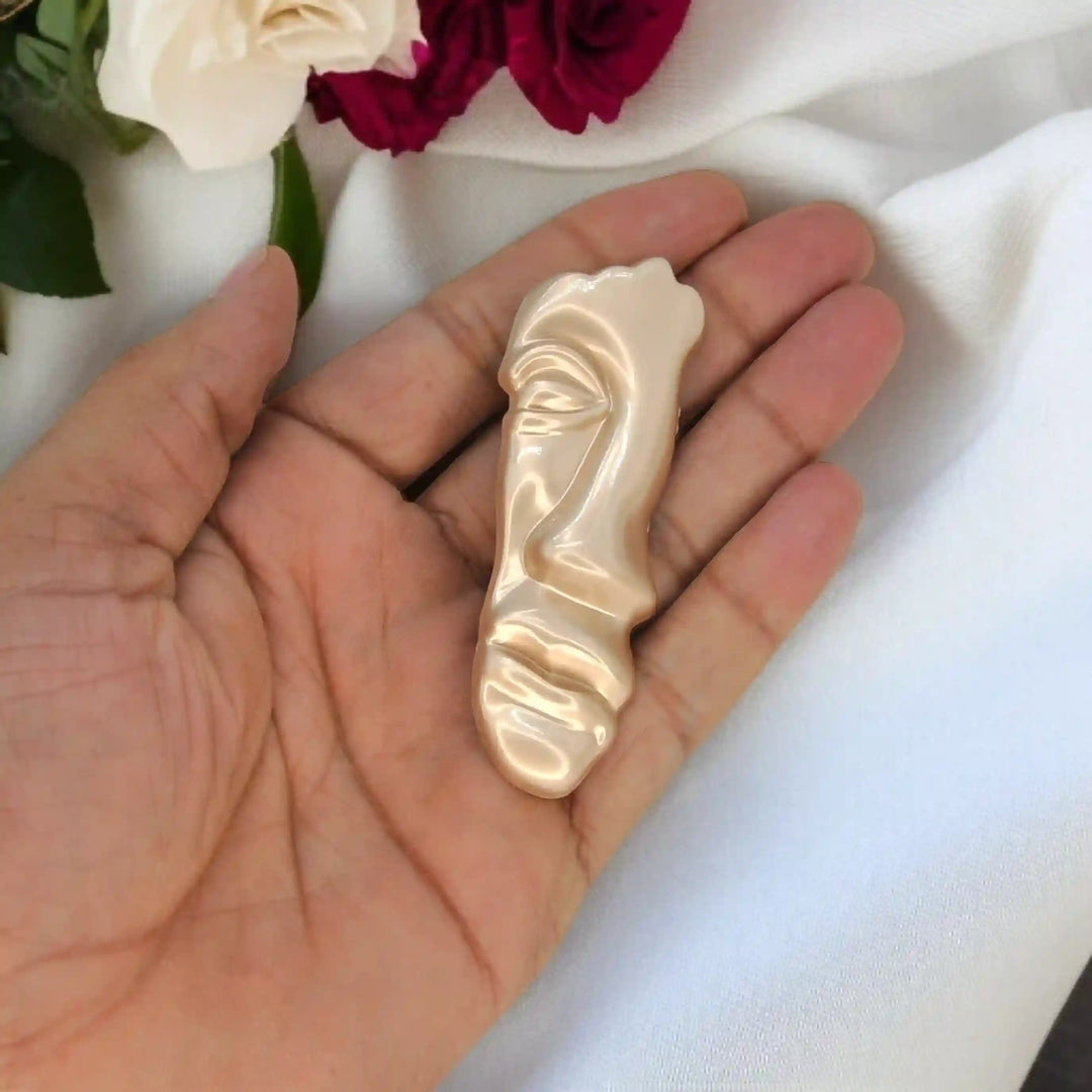 Matte Gold Face Inspire Metal Brooch