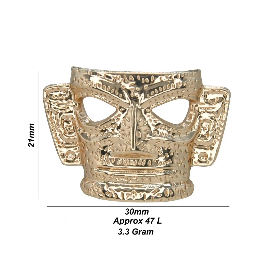 Vintage Mask Aztec Motif Shank Metal Button | 28mm (44L)