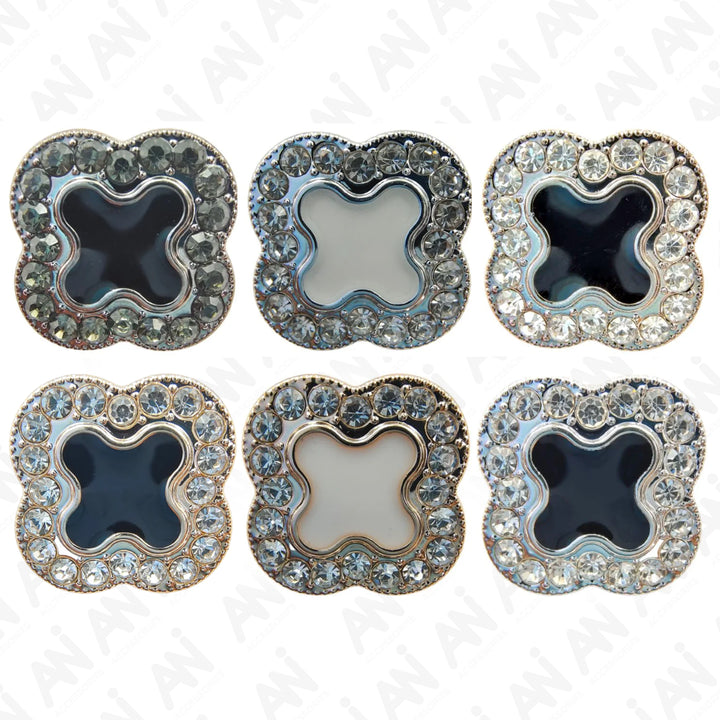 Classic Black Diamond Shank Button (Set of 8)