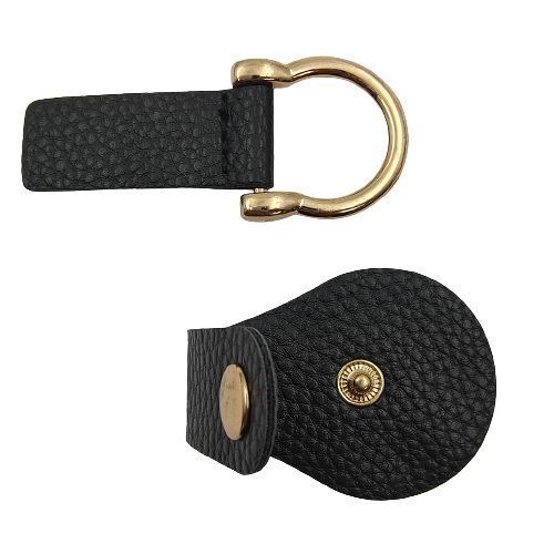 Black PU Snap metal Belt Buckle