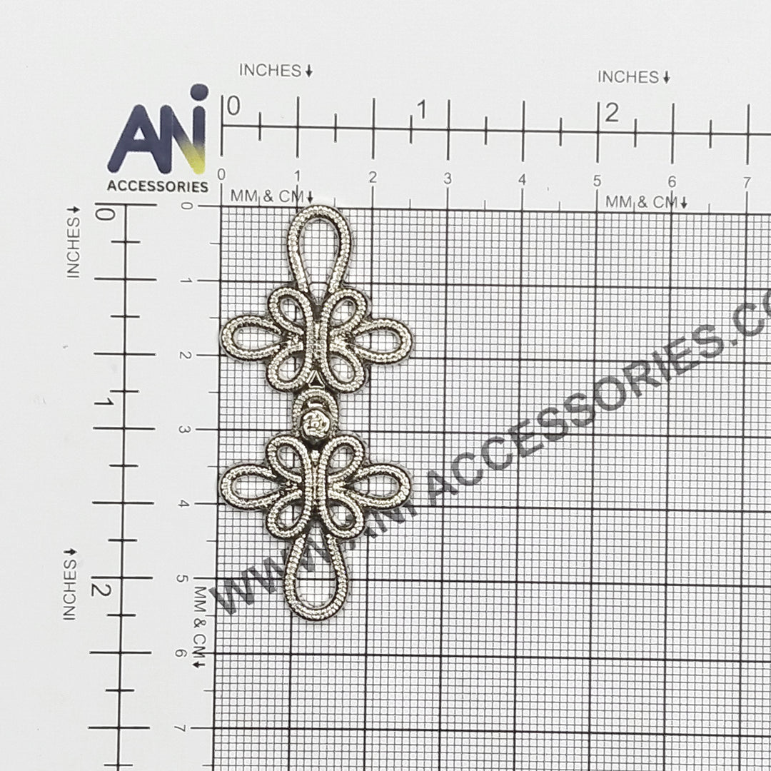 Twin blossom Frog closure metal Button-5.5cm×2.5cm