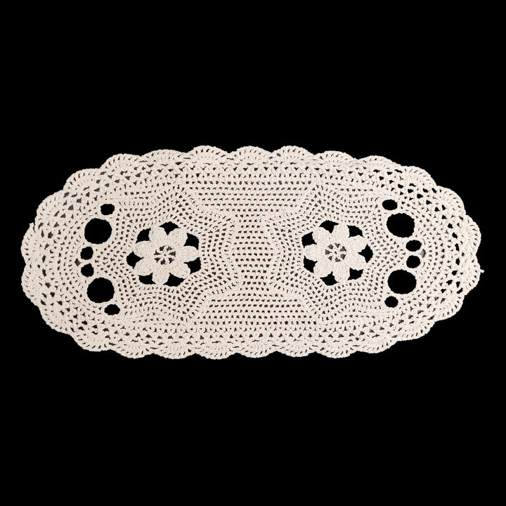 Floral Motif Oval Crochet  Patch